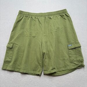 Wrangler‎ Cargo Shorts Men's 3XB Green Heavy Fleece Baggy Fit Athletic Training